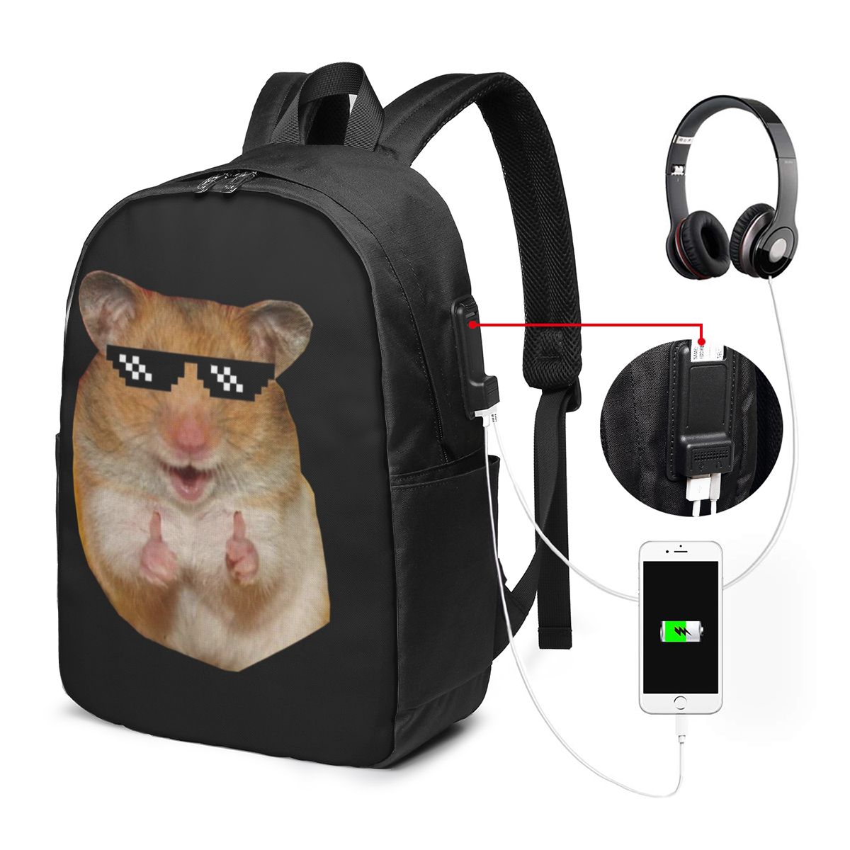 Women Bags For Travel - Tas Ransel Hamster Lucu Tas Notebook