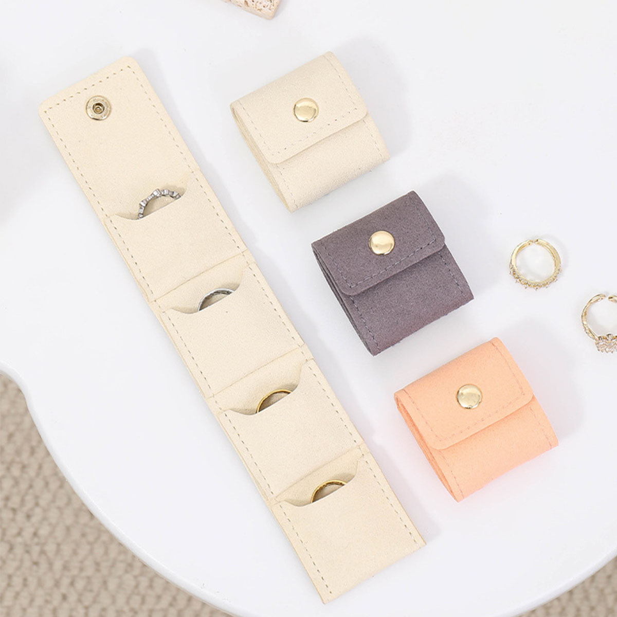 Women Bags Office - Tas Gulung Perhiasan Multi-saku Portabel untuk