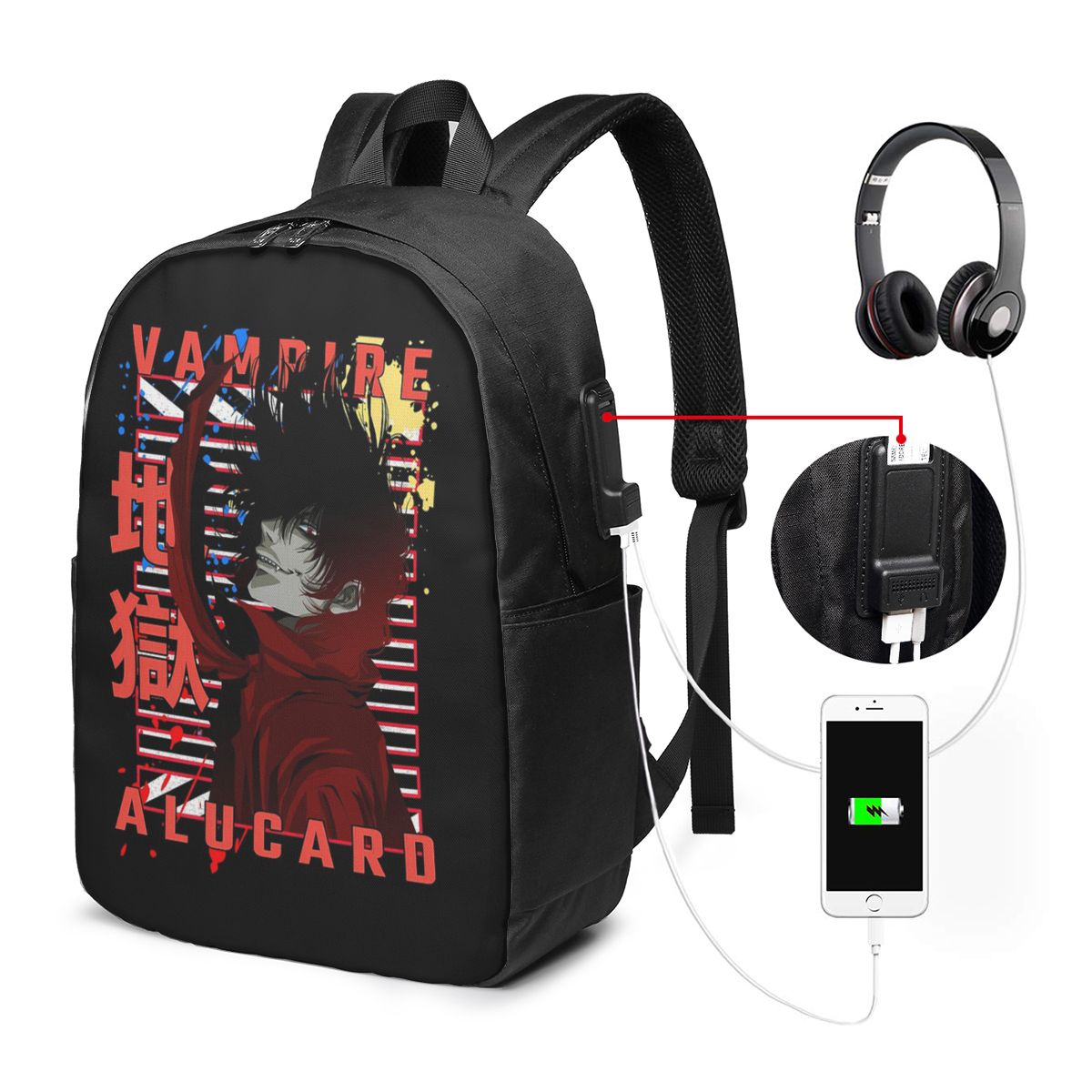 Women Bags For Travel - Alucard Hellsing Manga Backpack Tas Notebook
