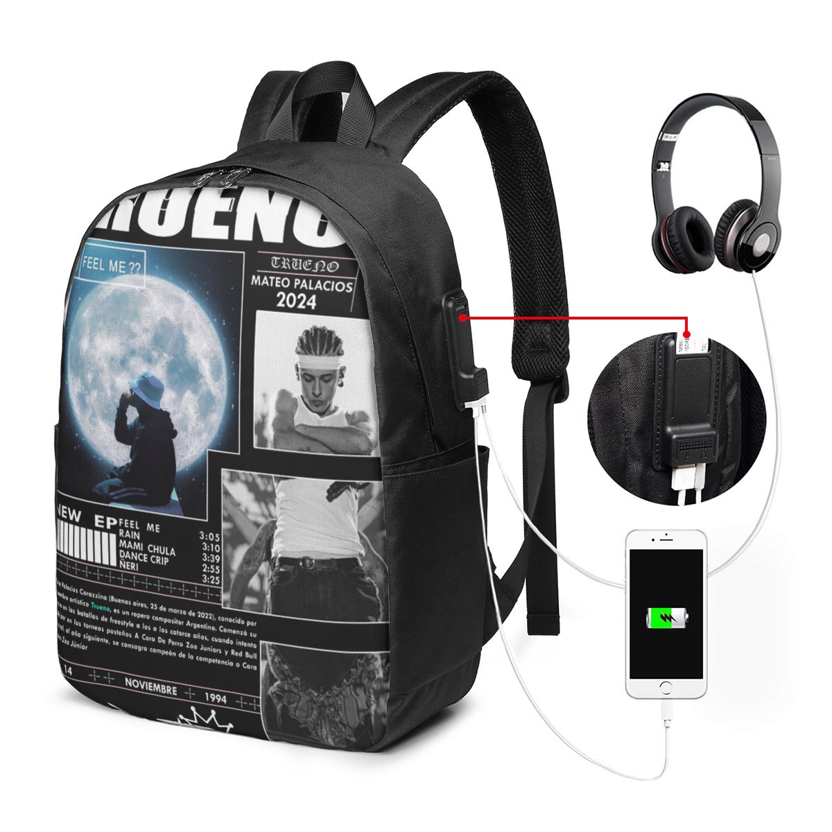 Women Bags For Travel - Tas Ransel Hip Hop Rapper Trueno