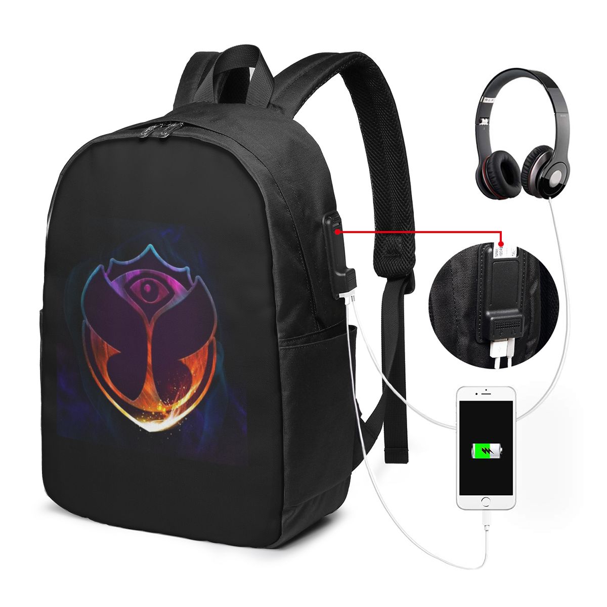 Women Bags For Travel - Tomorrowland Butterfly Backpack Travel Notebook Bag