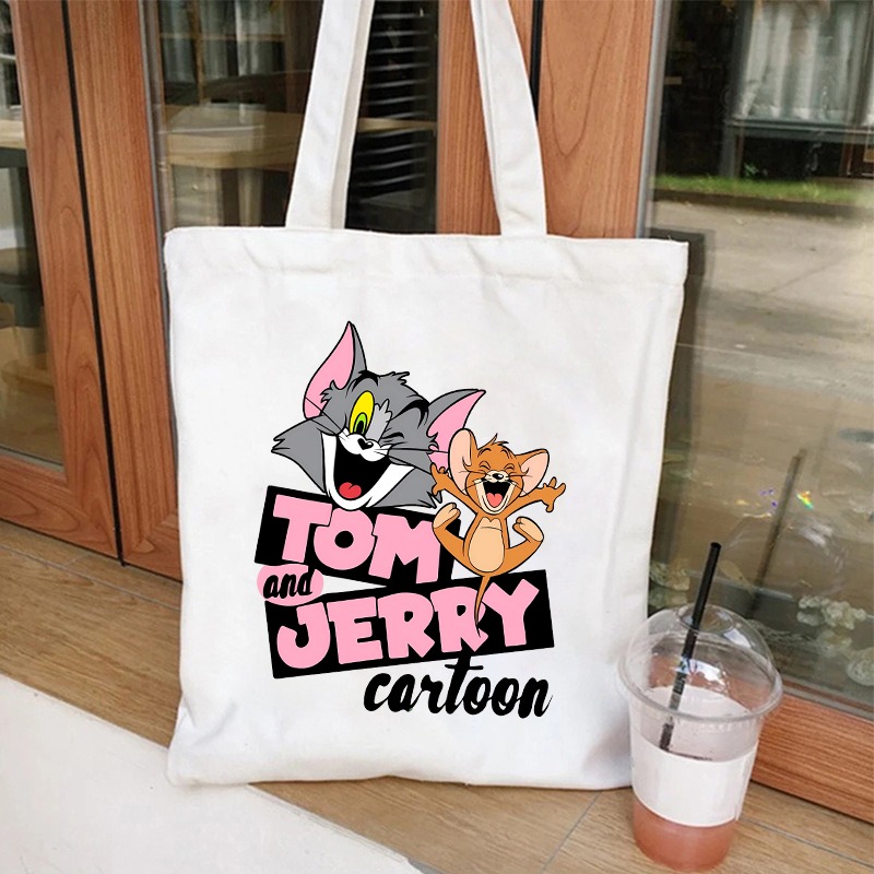 Women Bags Medium Size - Tom dan Jerry Tas Kanvas Lucu