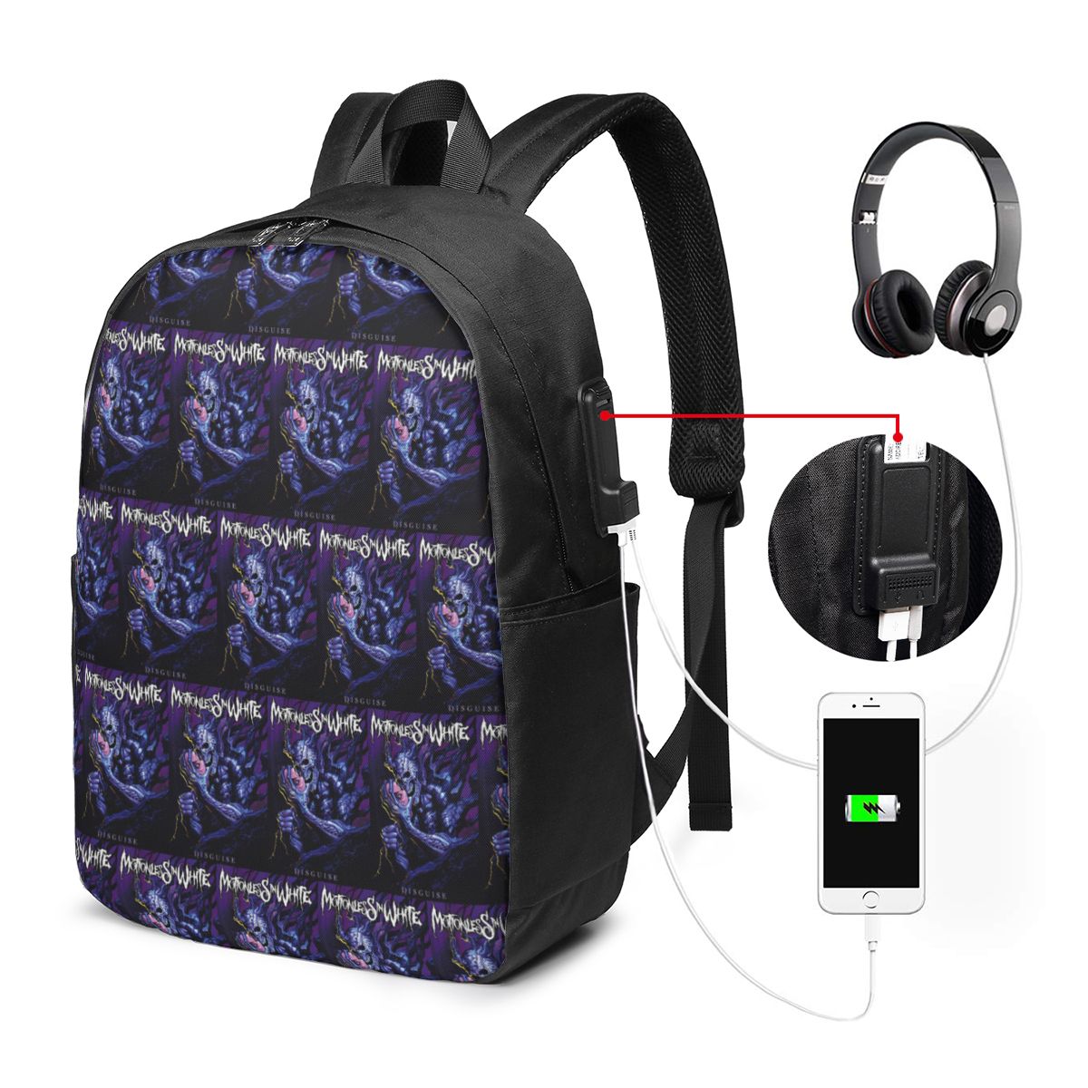 Tas Ransel Putih Motionless In - Women Bags For Travel ulasan dan harga