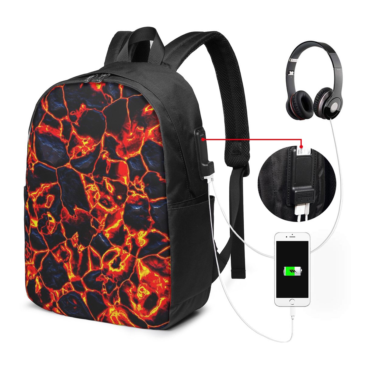 Tas Ransel Magma Volcano Lava  - Women Bags For Travel ulasan dan harga