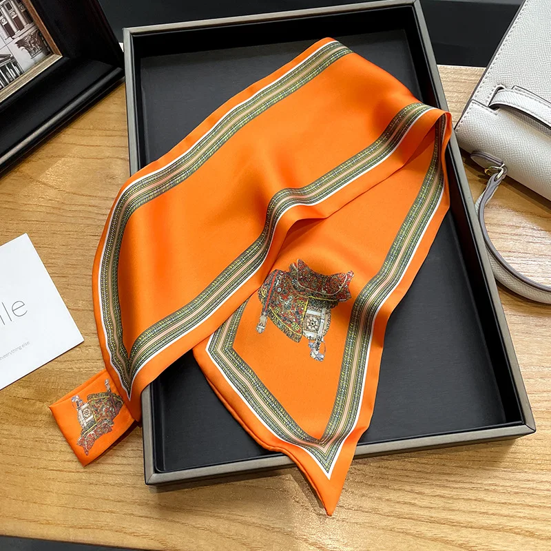 Syal sutra ramping cetak Retro - Women Bags Office ulasan dan harga