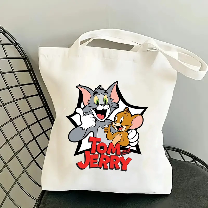 Tom dan Jerry Tas Kanvas Lucu  - Women Bags Medium Size ulasan dan harga